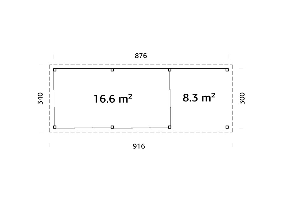 Altana nowoczesna LENNA249, 8.76x3.0m [set 418, seria CONNECT]