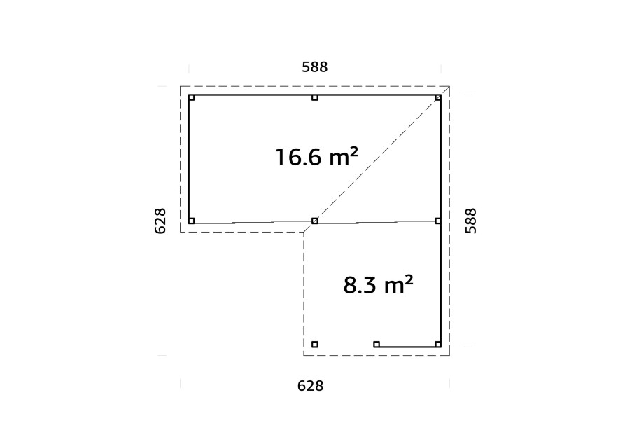 Altana nowoczesna LENNA249, 5.88x5.88m [set 422, seria CONNECT]
