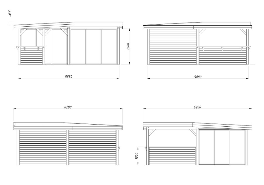 Altana nowoczesna LENNA249, 5.88x5.88m [set 423, seria CONNECT]