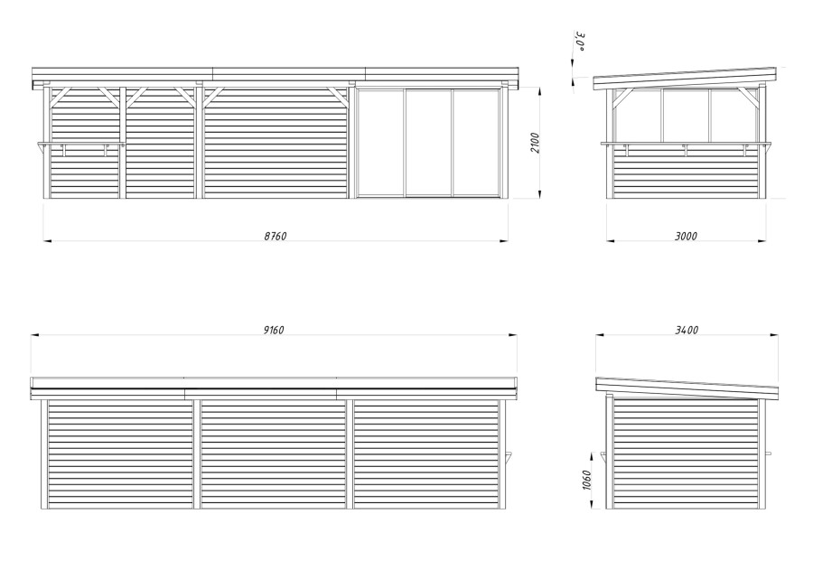 Altana nowoczesna LENNA249, 8.76x3.0m [set 715, seria CONNECT]