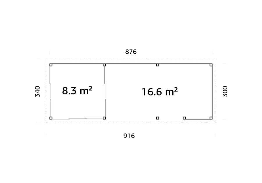 Altana nowoczesna LENNA249, 8.76x3.0m [set 716, seria CONNECT]