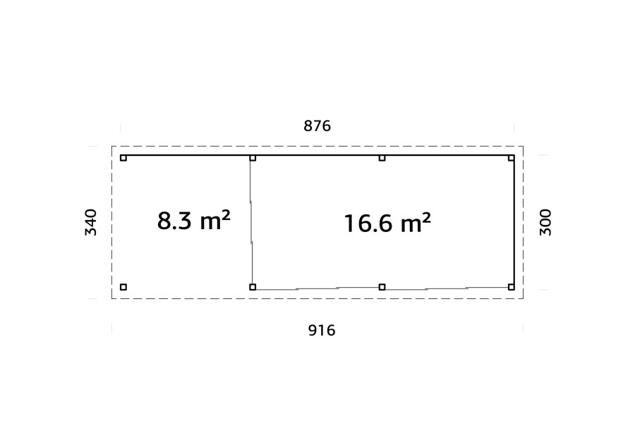 Altana nowoczesna LENNA249, 8.76x3.0m [set 717, seria CONNECT]