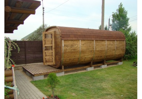 Sauna ogrodowa beczka dł. 5,0m / fi 2,3