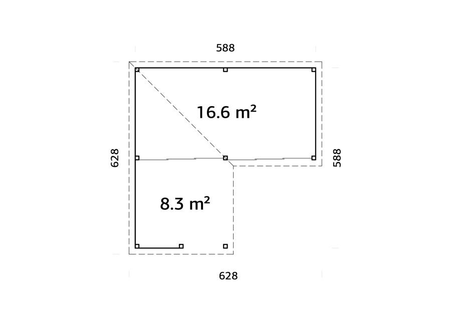 Altana nowoczesna LENNA249, 5.88x5.88m [set 722, seria CONNECT]