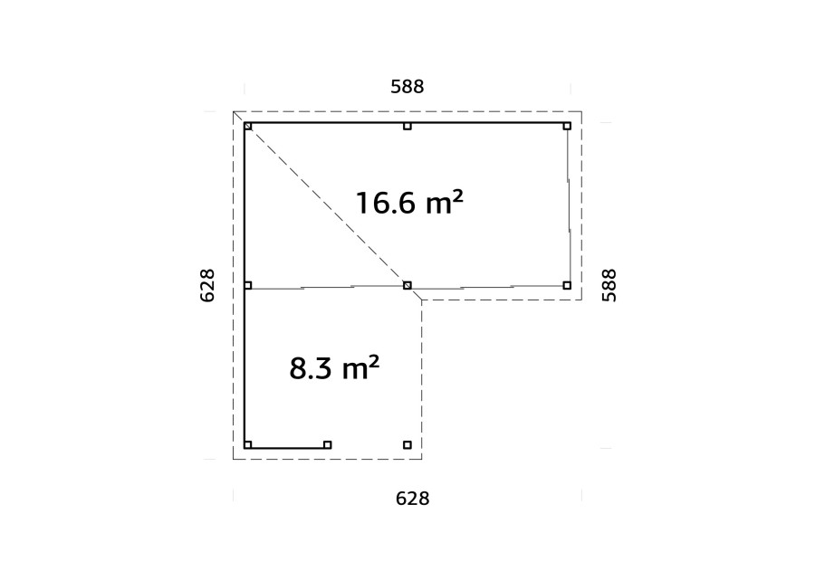 Altana nowoczesna LENNA249, 5.88x5.88m [set 723, seria CONNECT]