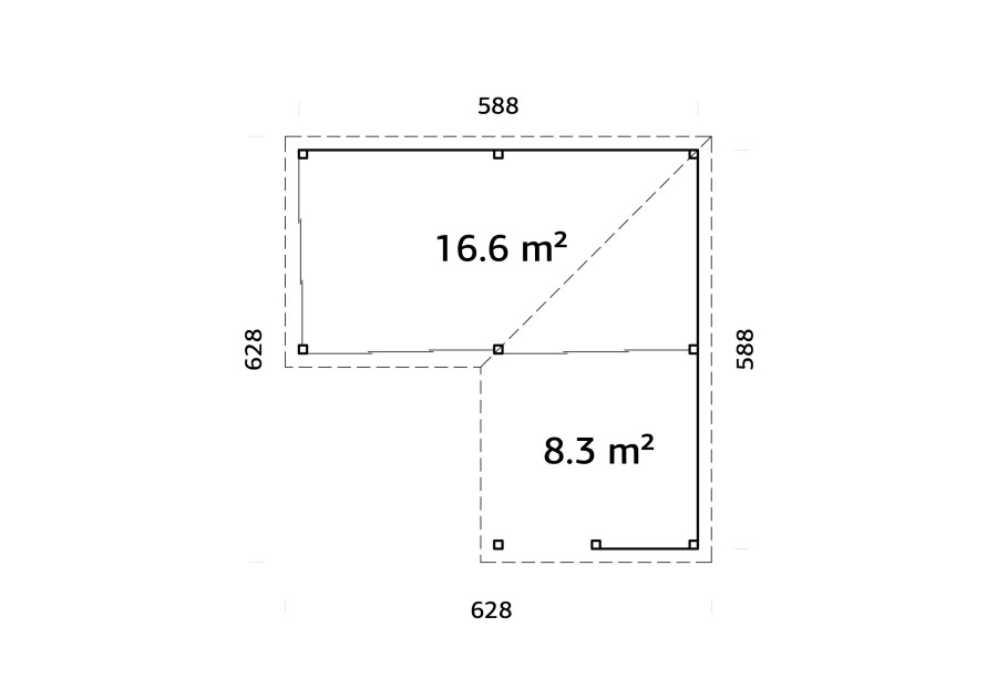 Altana nowoczesna LENNA249, 5.88x5.88m [set 723, seria CONNECT]