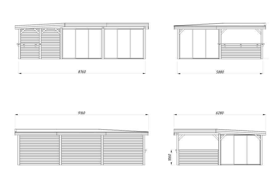 Altana nowoczesna LENNA332, 8.76x5.88m [set 420, seria CONNECT]