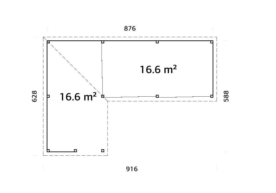 Altana nowoczesna LENNA332, 8.76x5.88m [set 720, seria CONNECT]
