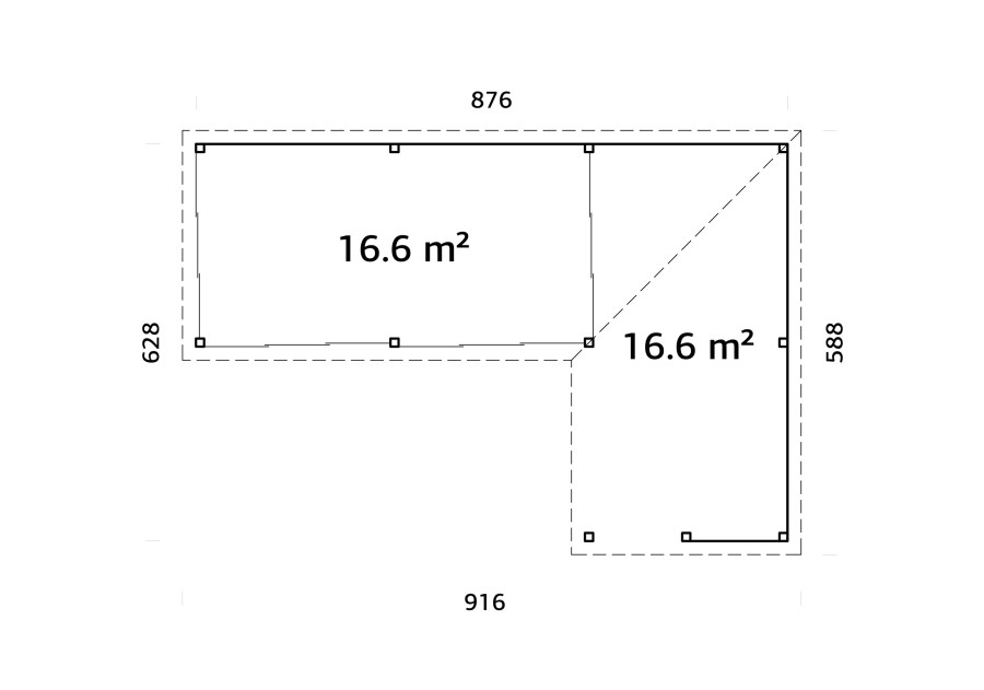 Altana nowoczesna LENNA332, 8.76x5.88m [set 721, seria CONNECT]