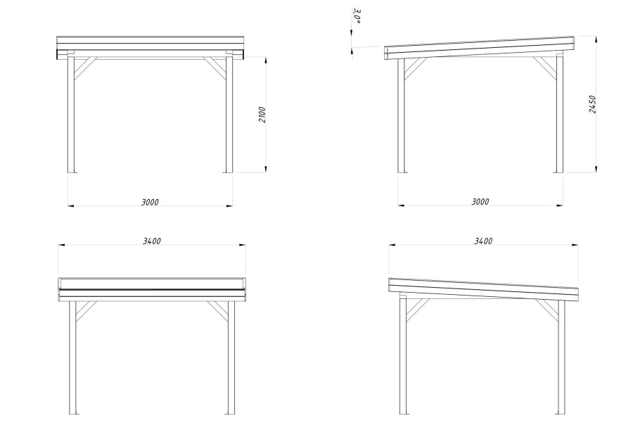 Altana ogrodowa LENNA83, 3.0x3.0m [seria CONNECT]