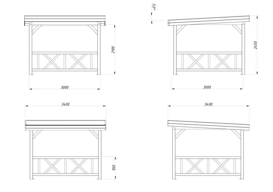 Altana ogrodowa LENNA83, 3.0x3.0m [set 301, seria CONNECT]