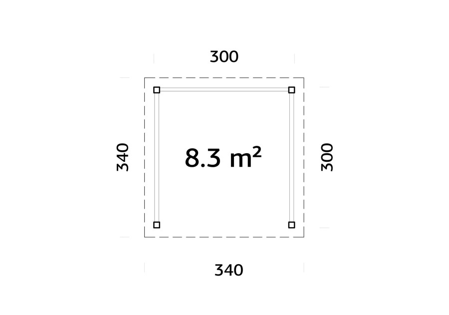 Altana ogrodowa LENNA83, 3.0x3.0m [set 301, seria CONNECT]