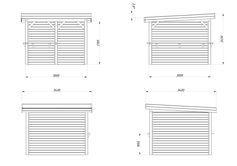 Pawilon handlowy LENNA83, 3.0x3.0m [set 303, seria CONNECT]