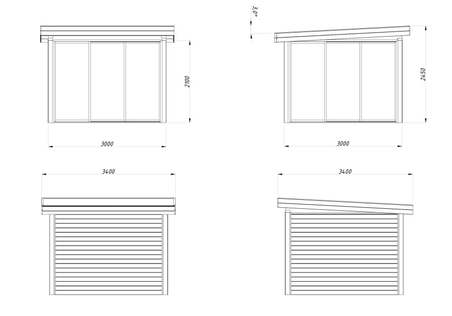 Altana nowoczesna LENNA83, 3.0x3.0m [set 701, seria CONNECT]
