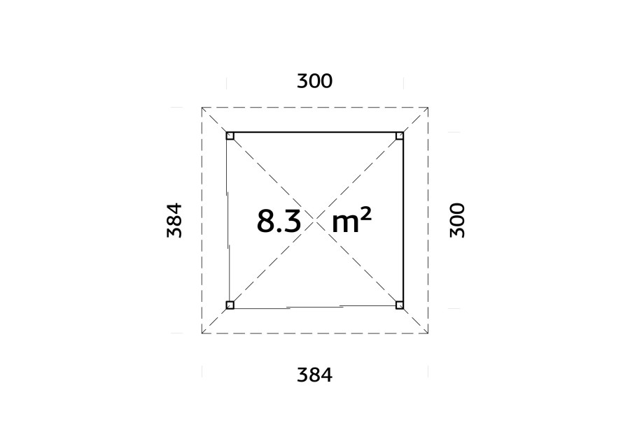 Altana nowoczesna BIANCA83 3.0x3.0m [set 501, seria CONNECT]