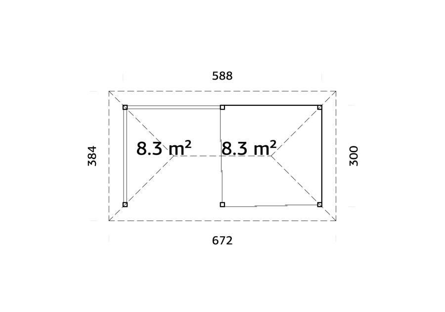 Altana nowoczesna BIANCA166 5.88x3.0m [set 203, seria CONNECT]