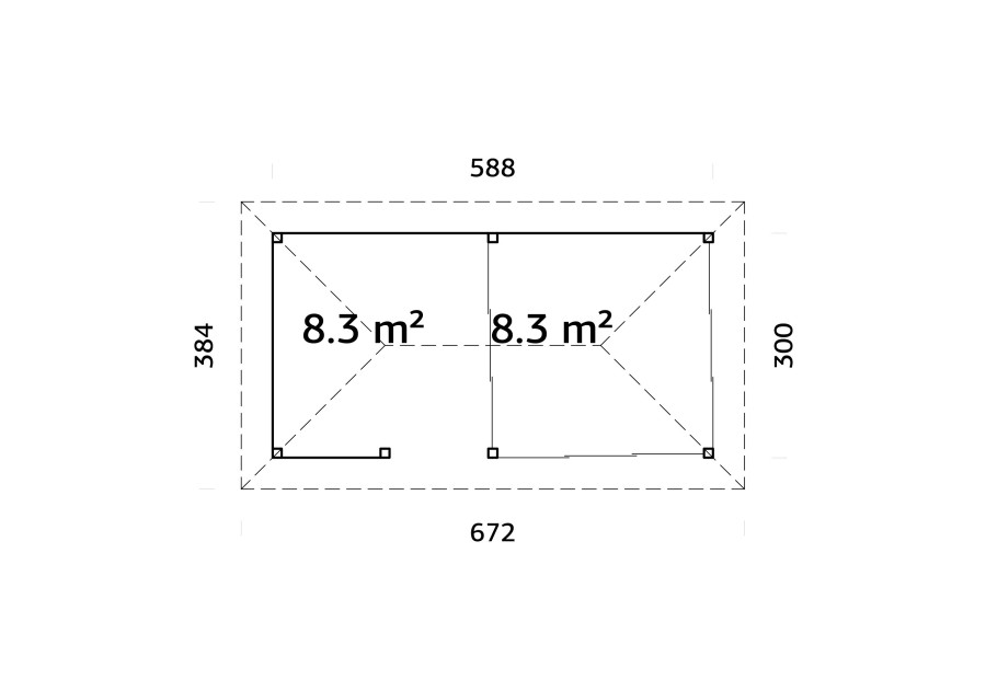 Altana nowoczesna BIANCA166 5.88x3.0m [set 208, seria CONNECT]