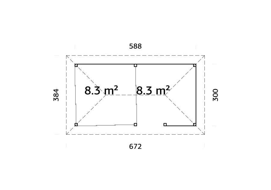 Altana nowoczesna BIANCA166 5.88x3.0m [set 208, seria CONNECT]