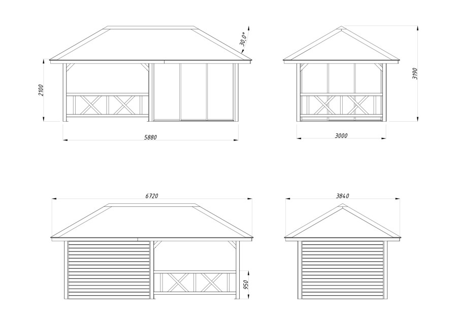 Altana nowoczesna BIANCA166 5.88x3.0m [set 503, seria CONNECT]