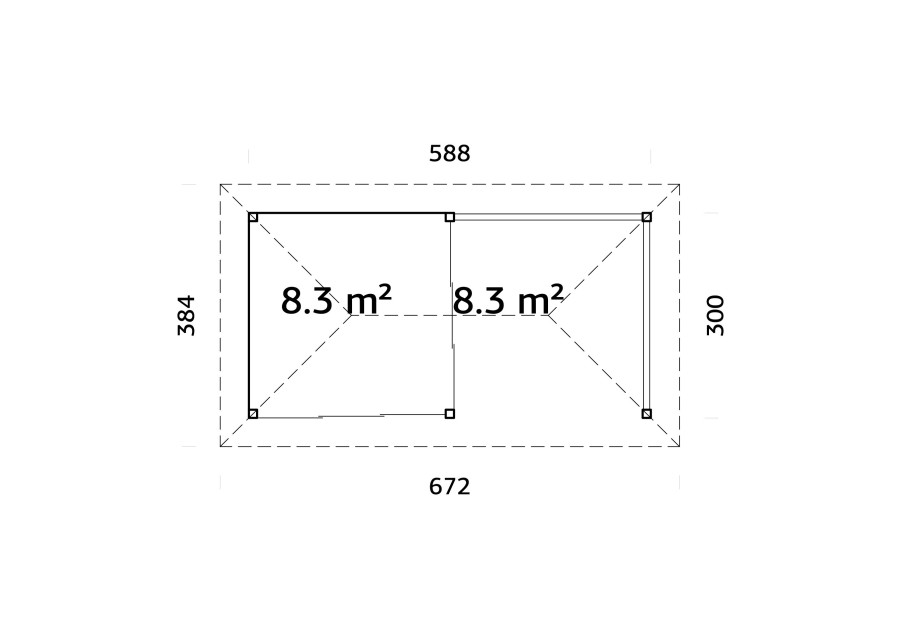 Altana nowoczesna BIANCA166 5.88x3.0m [set 503, seria CONNECT]