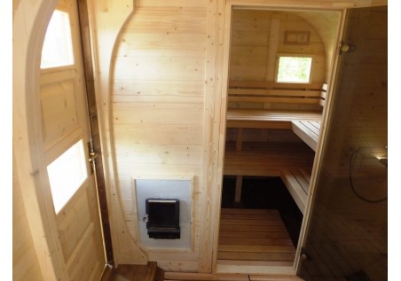 Sauna beczka z bocznym wejściem dł. 6,0m / fi 2,3