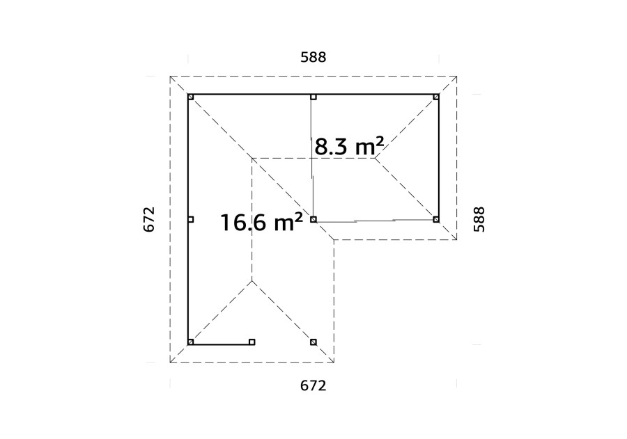 Altana nowoczesna BIANCA249 5.88x5.88m [set 209, seria CONNECT]