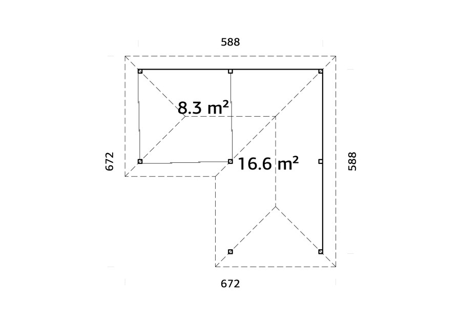 Altana nowoczesna BIANCA249 5.88x5.88m [set 212, seria CONNECT]