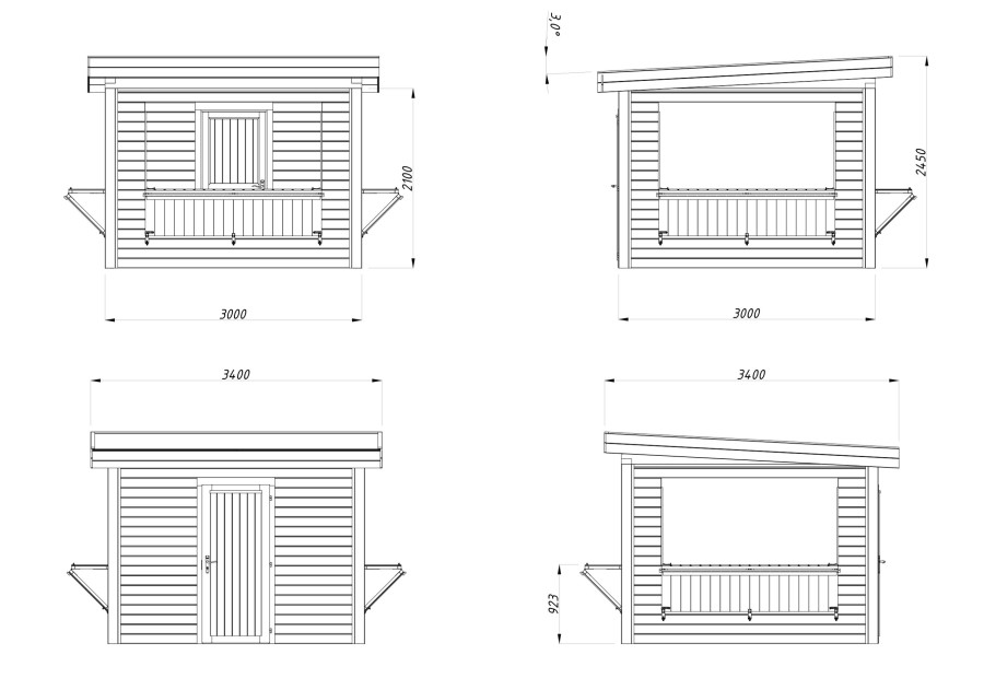 Pawilon handlowy LENNA83++, 3.0x3.0m