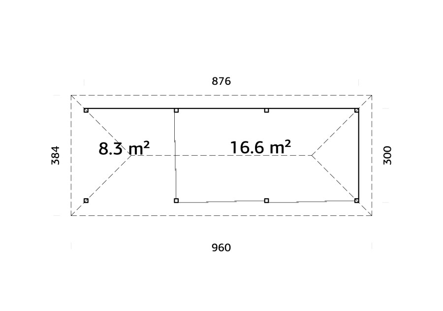 Altana nowoczesna BIANCA249 8.76x3.0m [set 217, seria CONNECT]