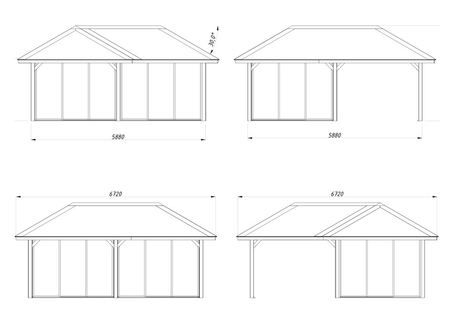Altana nowoczesna BIANCA249 5.88x5.88m [set 223, seria CONNECT]