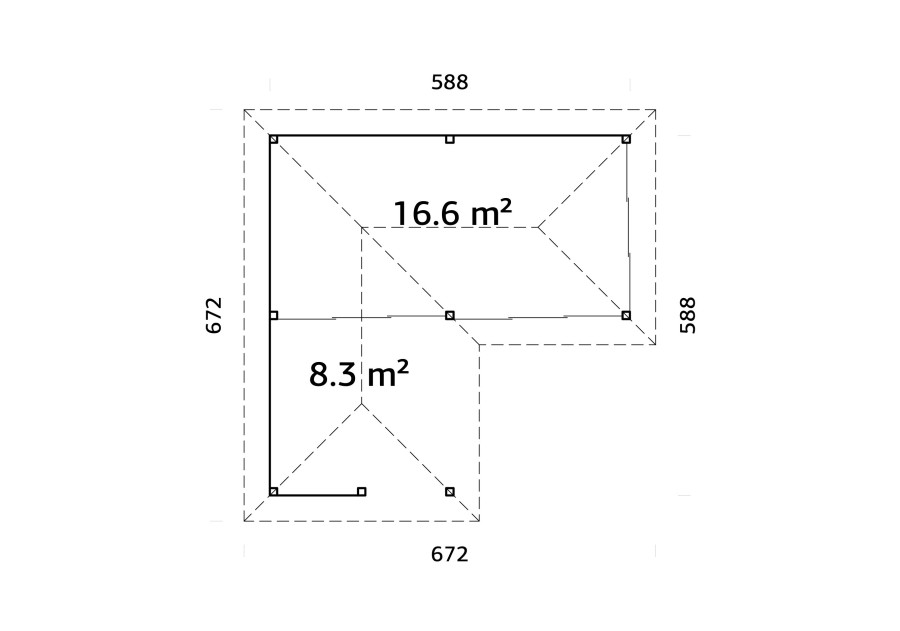 Altana nowoczesna BIANCA249 5.88x5.88m [set 223, seria CONNECT]