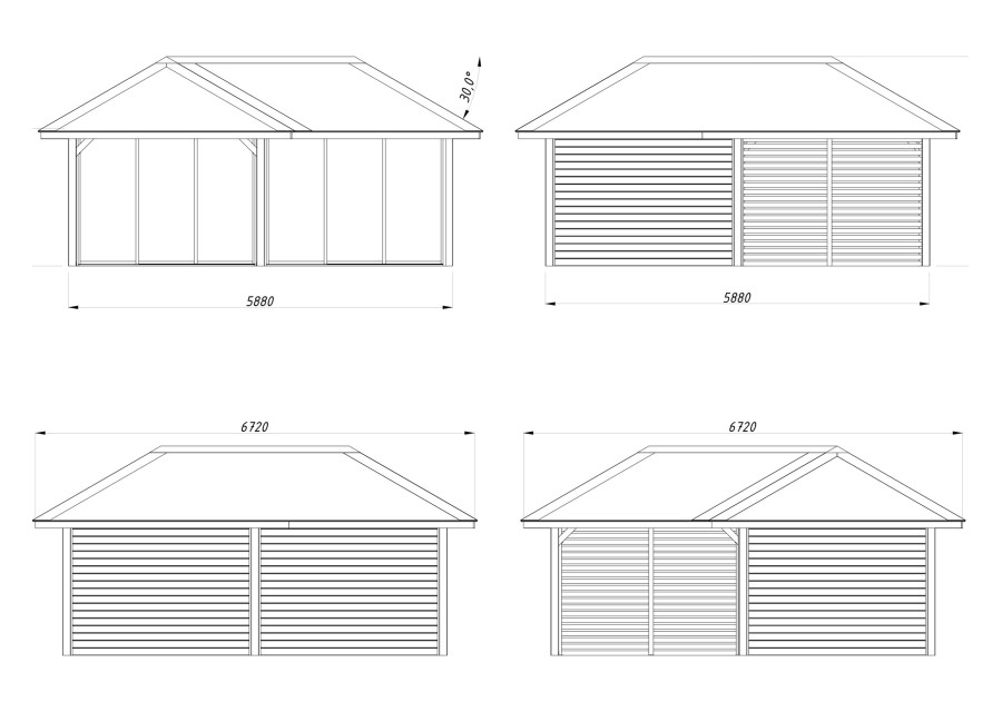 Altana nowoczesna BIANCA249 5.88x5.88m [set 513, seria CONNECT]