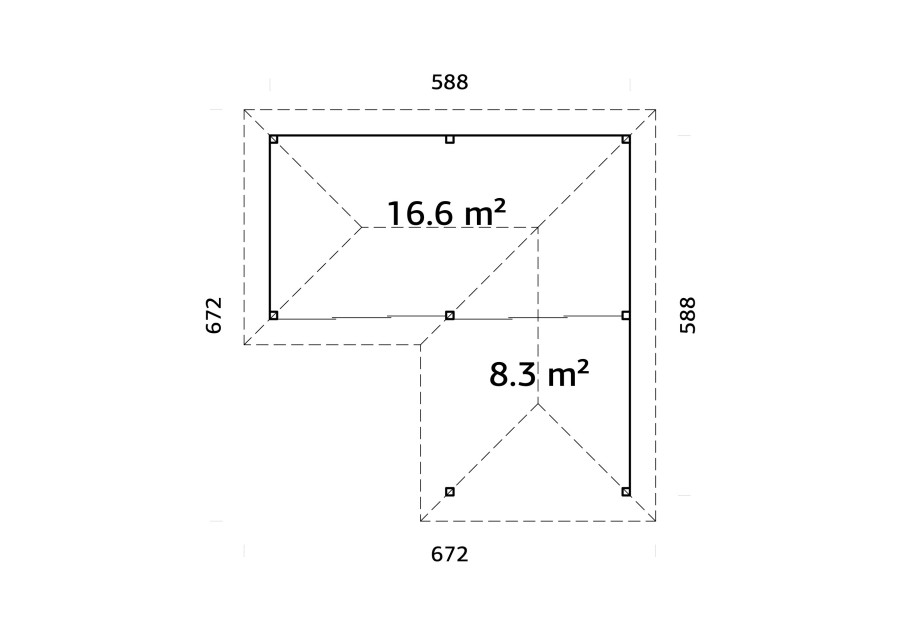 Altana nowoczesna BIANCA249 5.88x5.88m [set 513, seria CONNECT]