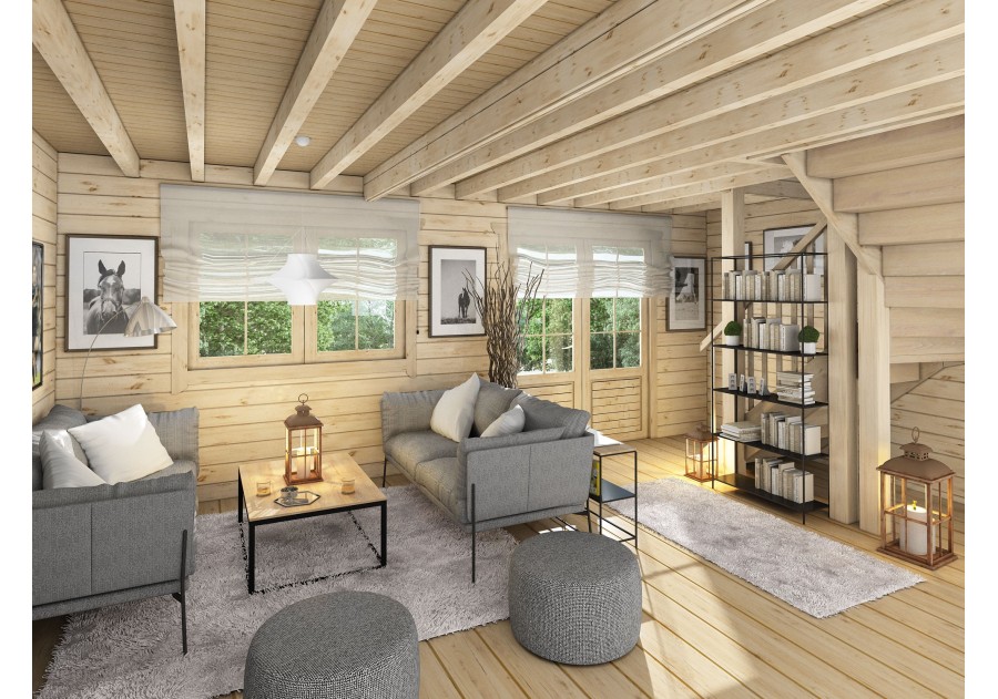 Domek letniskowy PALERMO1 6.0x6.0m 45mm