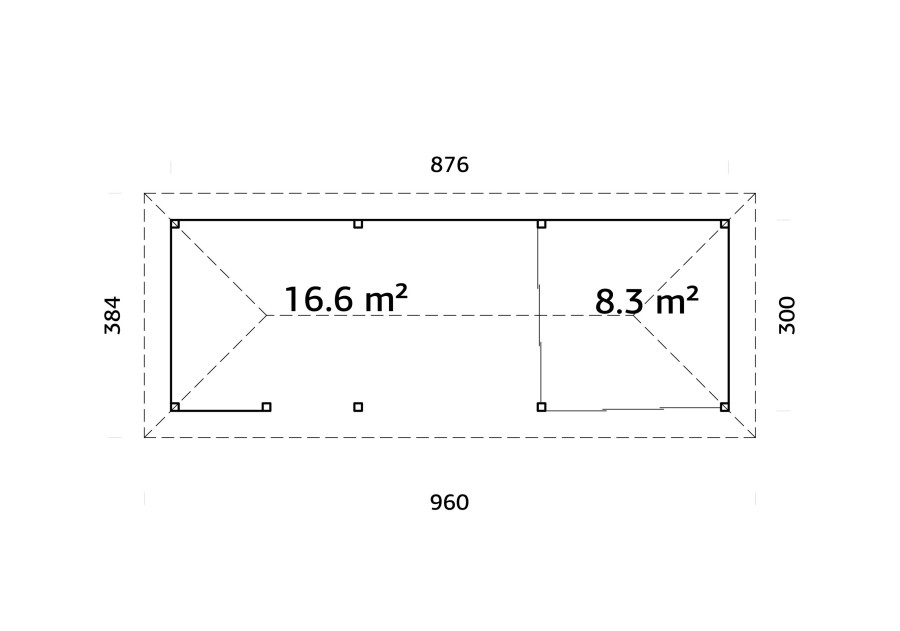 Altana nowoczesna BIANCA249 8.76x3.0m [set 516, seria CONNECT]