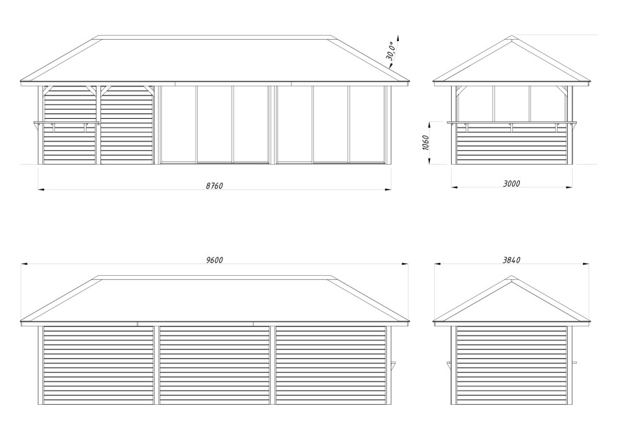 Altana nowoczesna BIANCA249 8.76x3.0m [set 519, seria CONNECT]