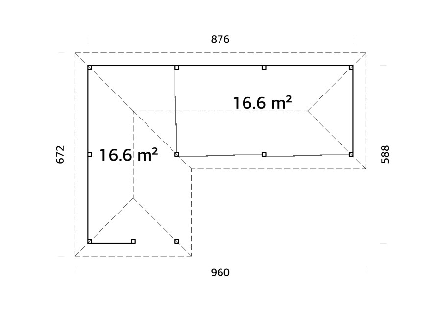 Altana nowoczesna BIANCA332 8.76x5.88m [set 220, seria CONNECT]