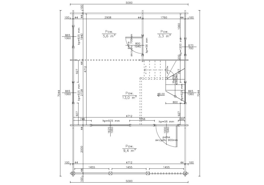 Domek letniskowy IBIZA2 5.0x7.0m 44mm