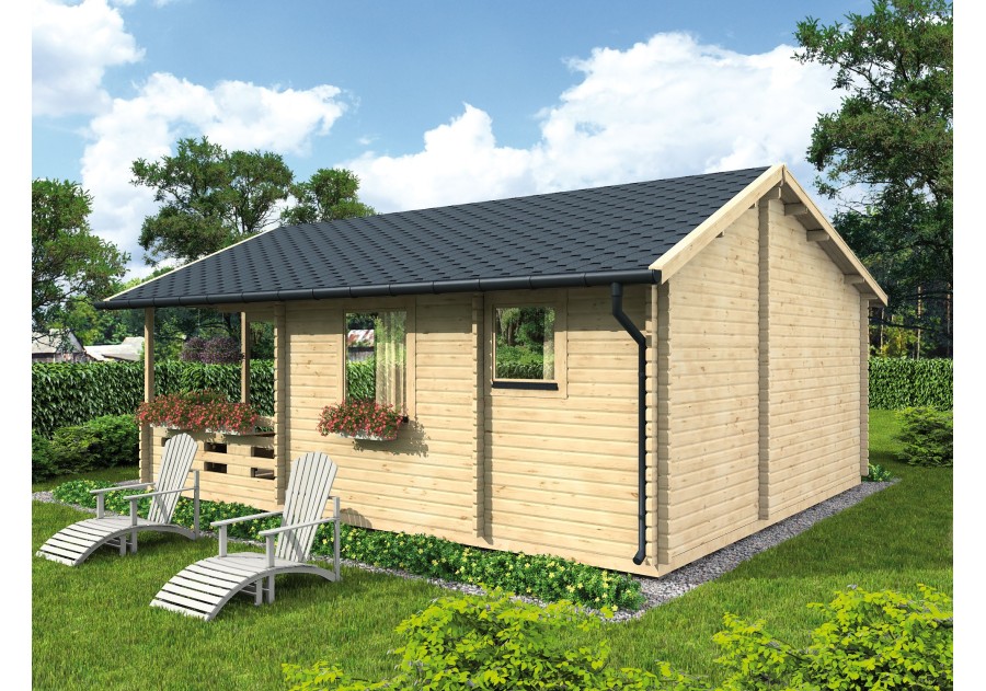 Domek letniskowy BARCELONA 6.0x4.5m 58mm + 2.5m taras