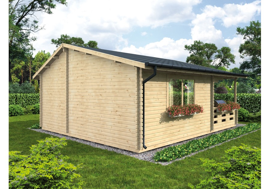 Domek letniskowy BARCELONA 6.0x4.5m 58mm + 2.5m taras