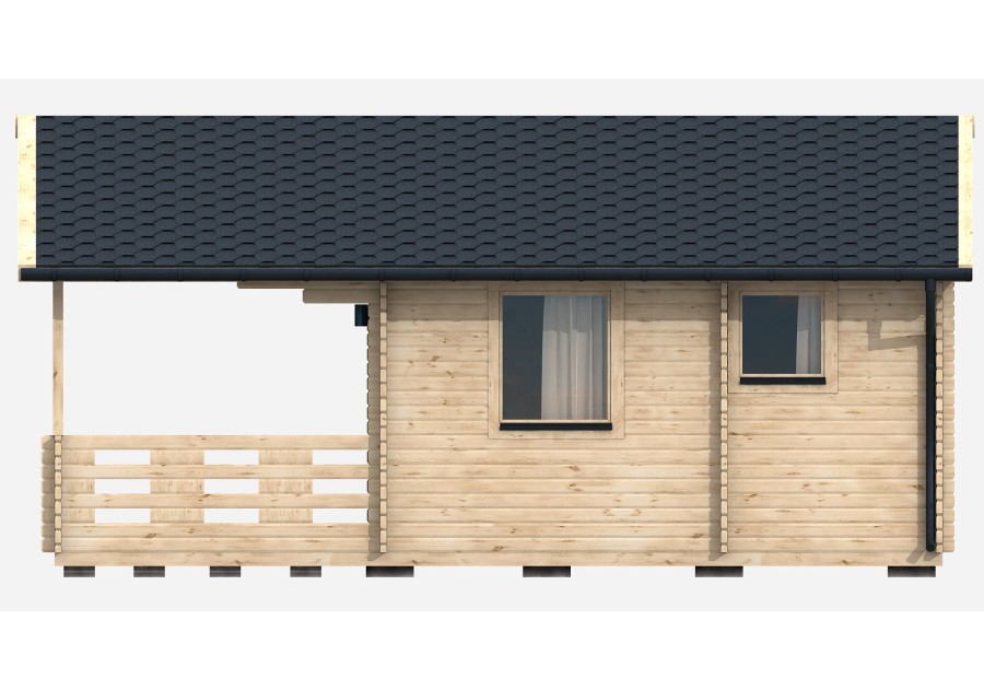 Domek letniskowy BARCELONA 6.0x4.5m 70mm + 2.5m taras