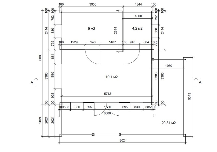 Domek letniskowy WIEDEŃ 6.0x6.0m 45mm