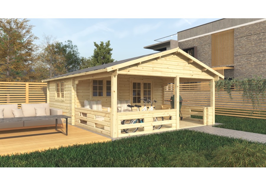 Domek letniskowy MADRYT 5.0x4.0m 45mm + taras