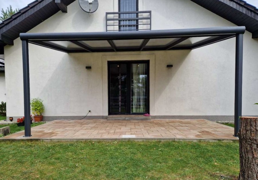 Zadaszenie tarasu MODERN PRO 8.06x3.00m dach szklany