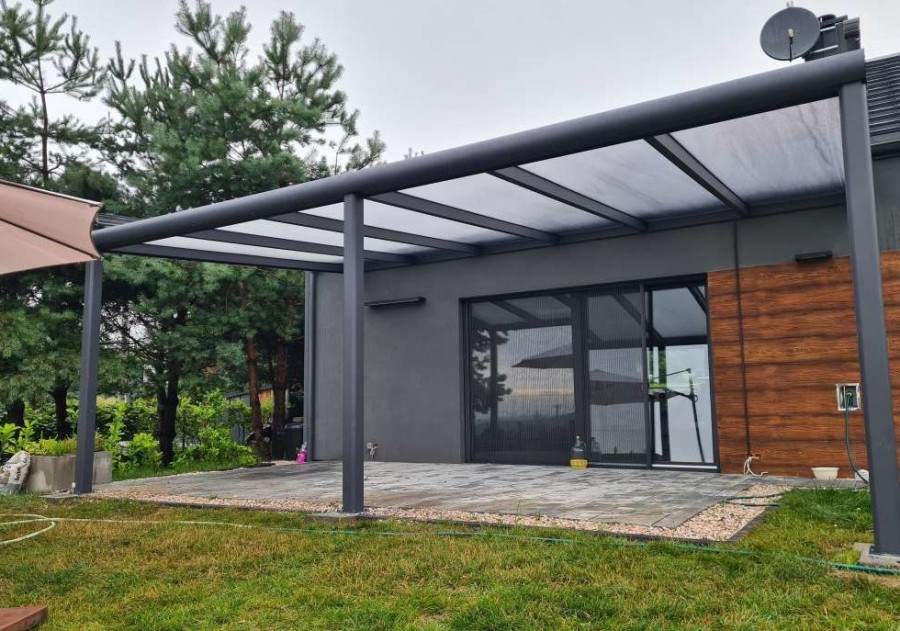 Zadaszenie tarasu MODERN PRO 4.06x4.00m dach szklany