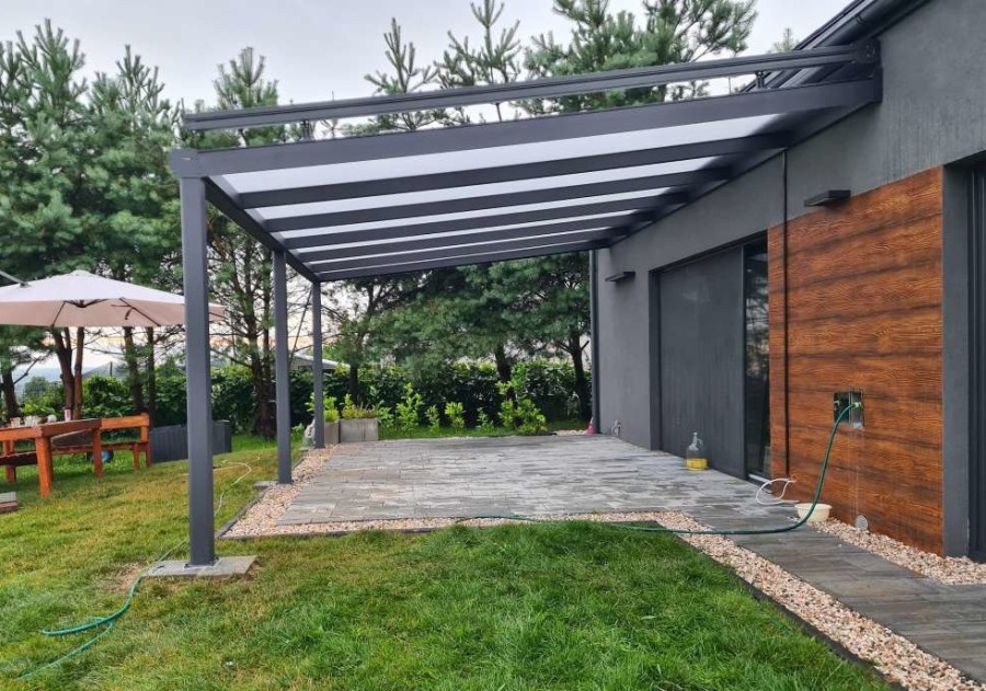 Zadaszenie tarasu MODERN PRO 7.06x3.00m dach poliwęglanowy