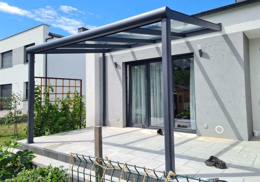 Zadaszenie tarasu MODERN PRO 3.06x3.50m dach poliwęglanowy