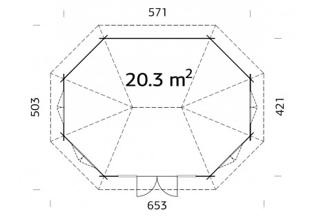 Altana ogrodowa HANN203 4.21x5.71m 44mm