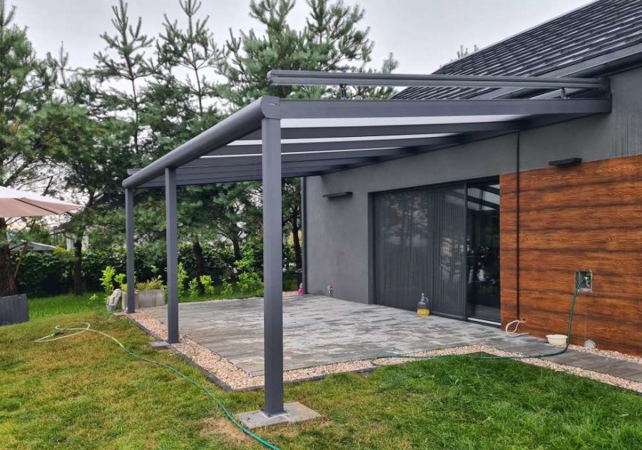 Zadaszenie tarasu MODERN PRO 3.06x4.00m dach poliwęglanowy