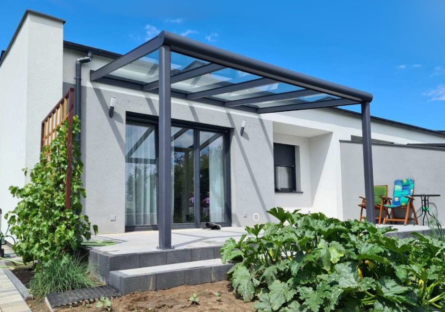 Zadaszenie tarasu MODERN PRO 3.06x4.00m dach poliwęglanowy